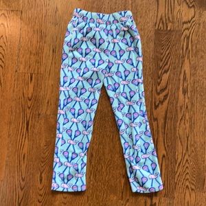 Girls Fleece whale lacrosse pajama bottoms